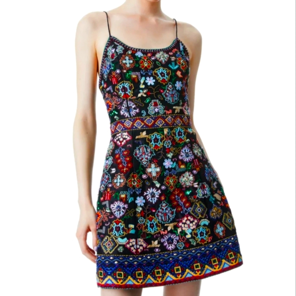 FLORENCIA EMBELLISHED MINI DRESS size 8 - Alice + Olivia